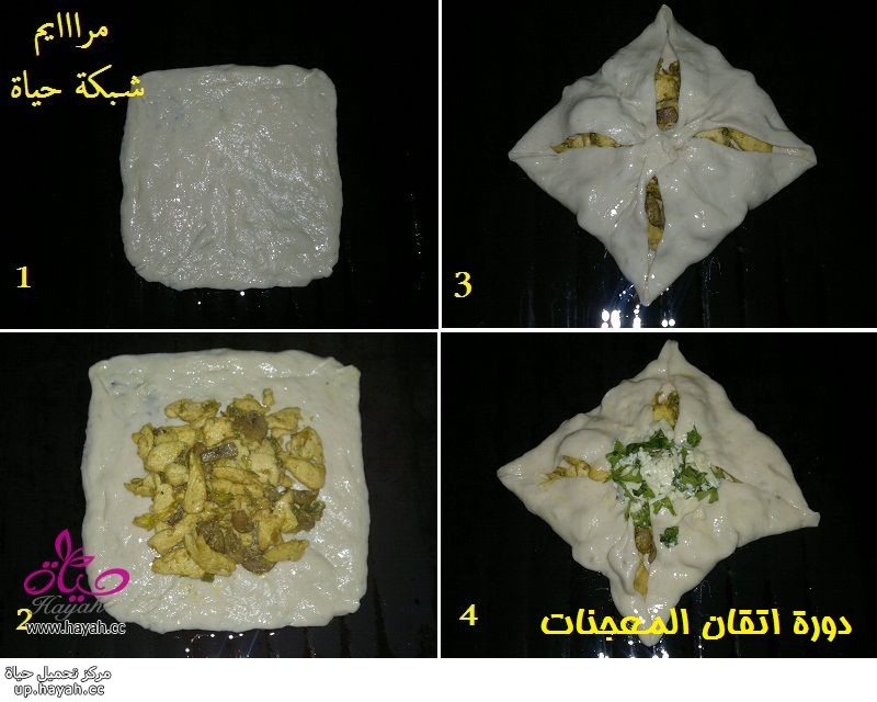 دورة اتقان المعجنات,الدرس السادس, عمل ضفيرة الجبن وفطائر الدجاج بالخطوات المصورة awP3X.jpg
